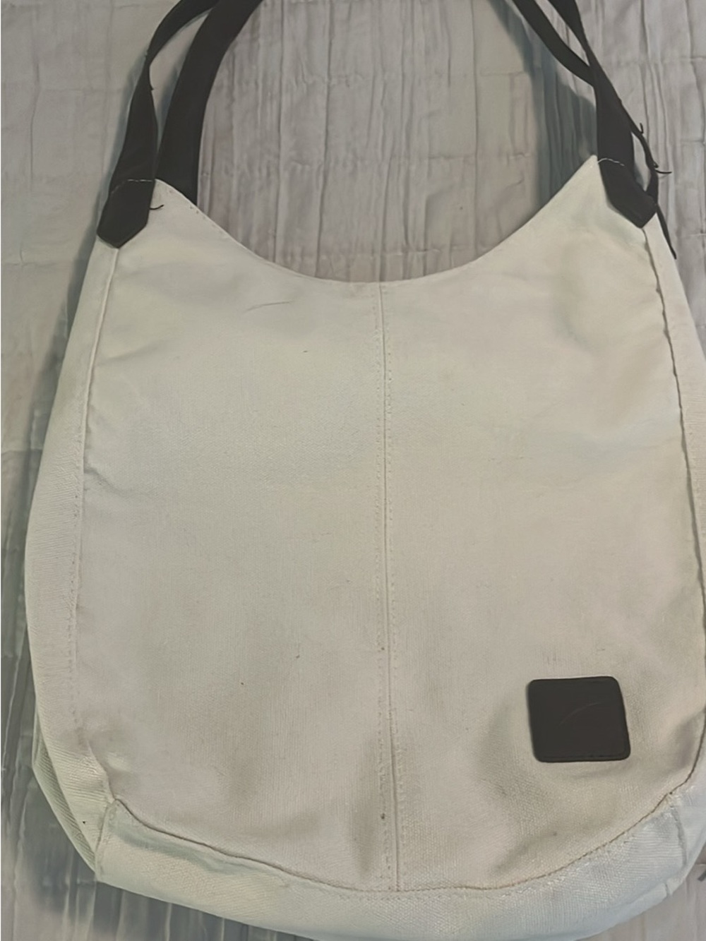 Kavu White Canvas Hobo with Dark Brown Straps